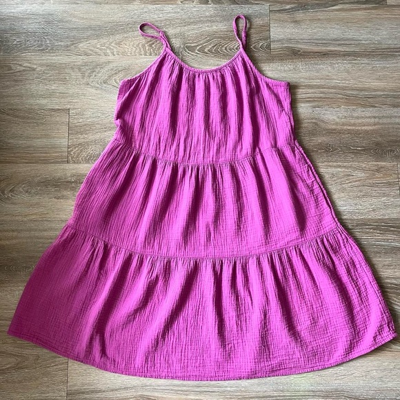 Universal Thread purple pink tiered cotton summer dress - Picture 4 of 8